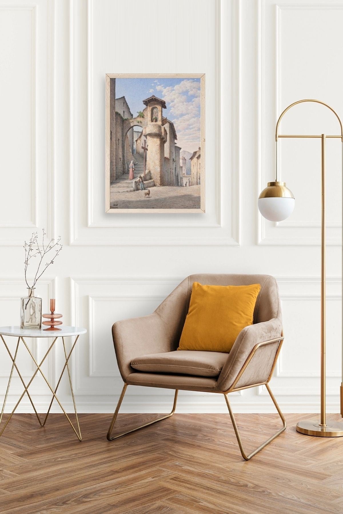 Street in Subiaco Ahşap Çerçeveli Tablo 30 x 42