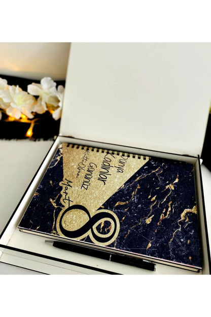 Kadınlar Günü Ahşap Kutulu Ahşap Defter Kalem Seti