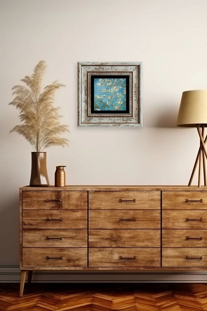 Bahar Çiçekleri Çerçeveli Taş Tablo 20 cm