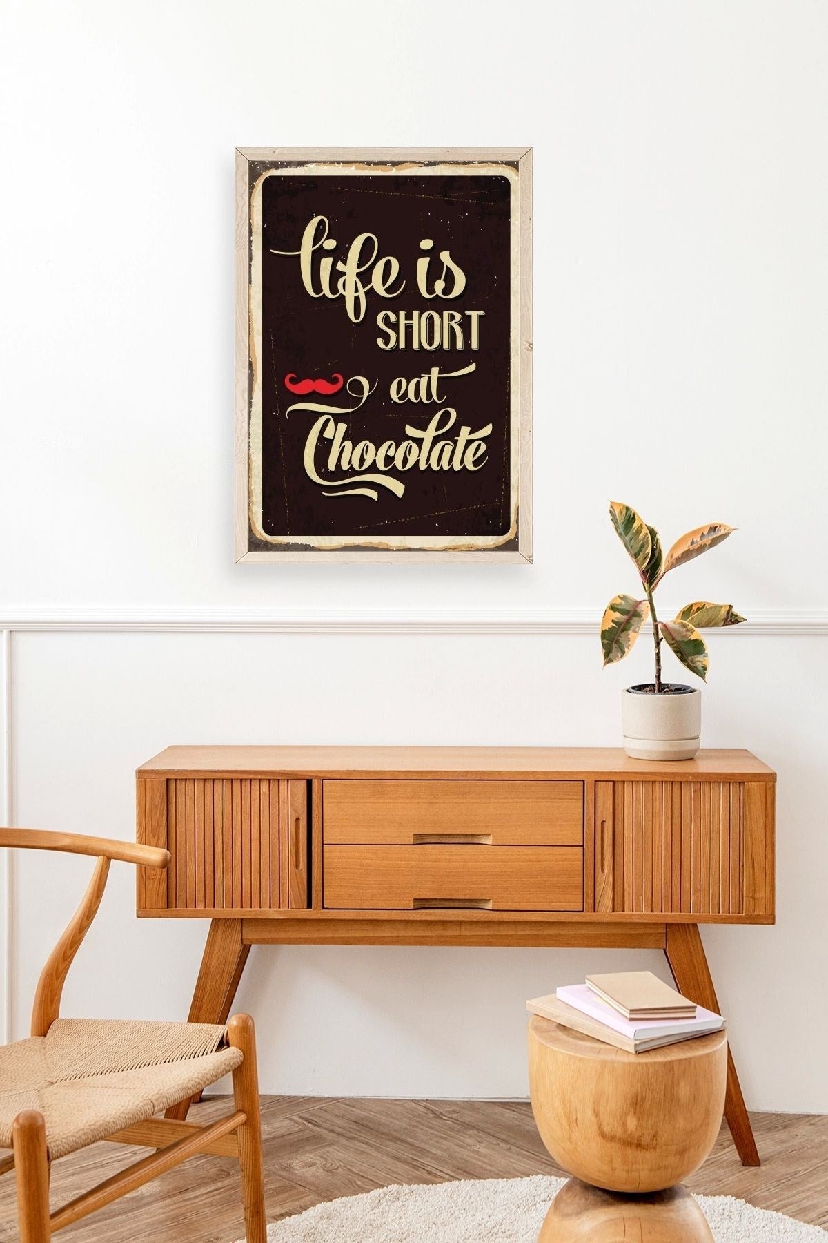 Motto Ahşap Çerçeveli Tablo 30 x 42