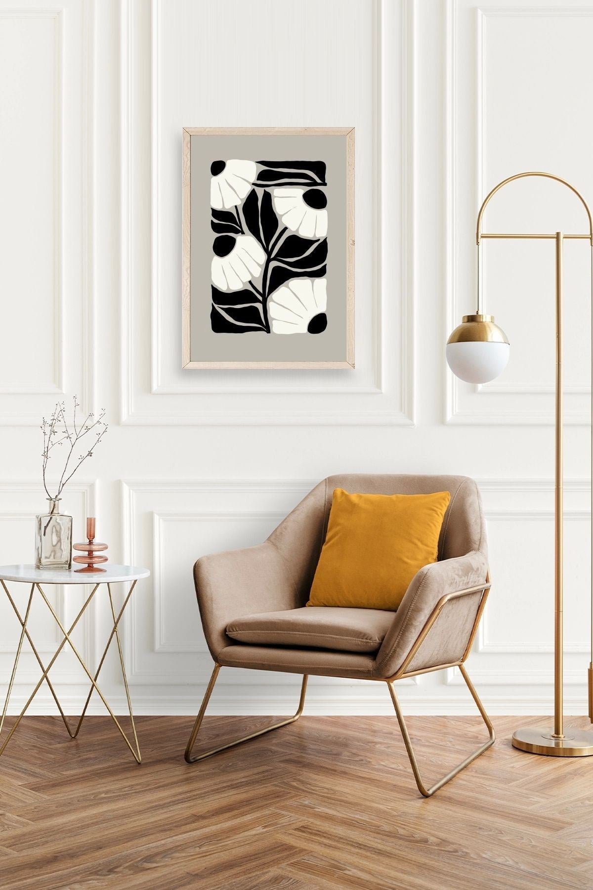 Çiçek Ahşap Çerçeveli Tablo 23 x 30