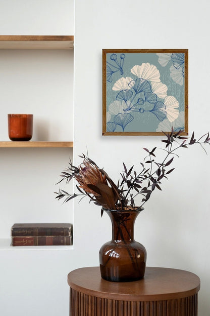 Çiçek Ahşap Çerçeveli Tablo 42 x 42