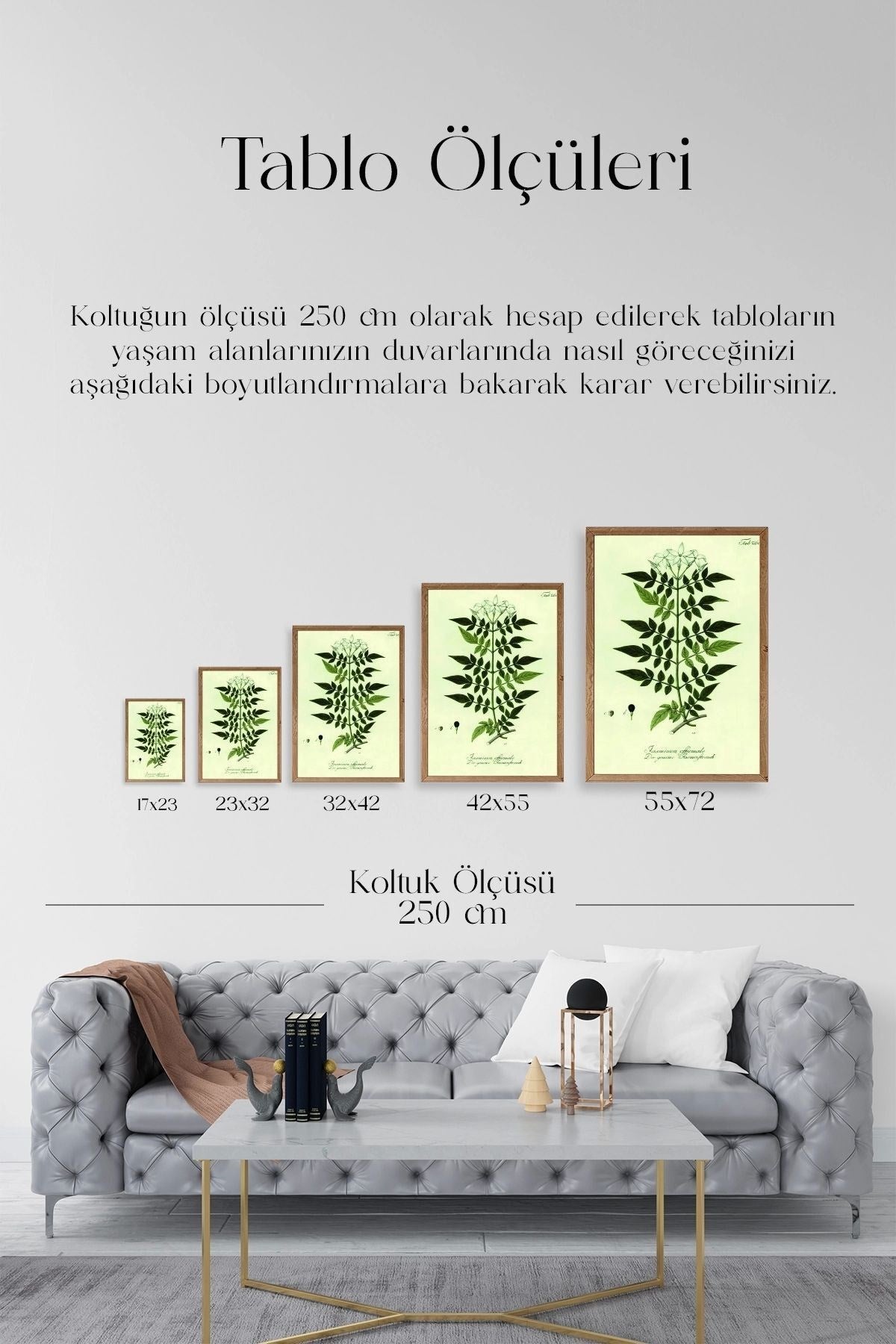 Yapraklar Ahşap Çerçeveli Tablo 23 x 30