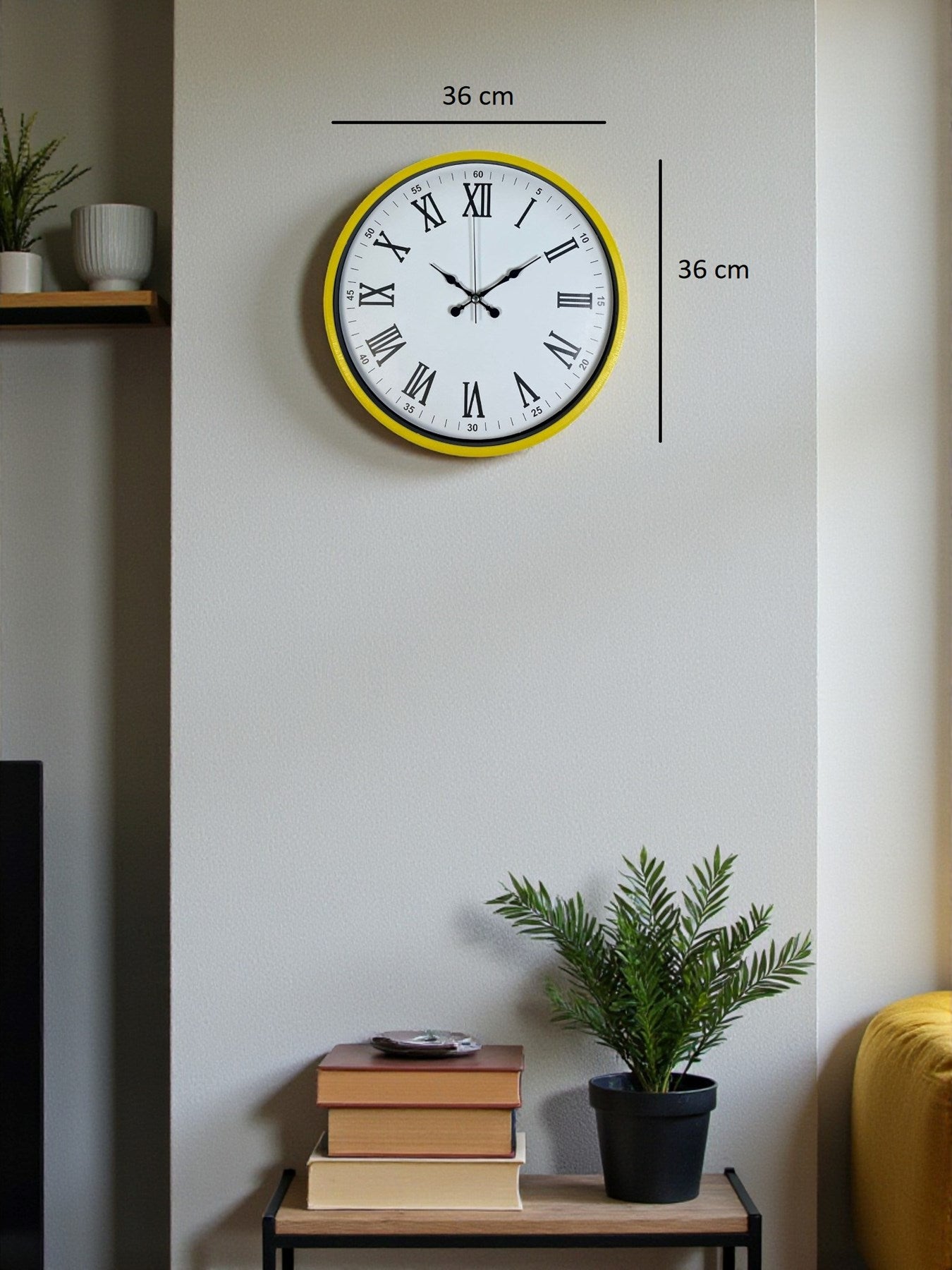 Zentime 36 Cm Sarı Dekoratif Duvar Saati