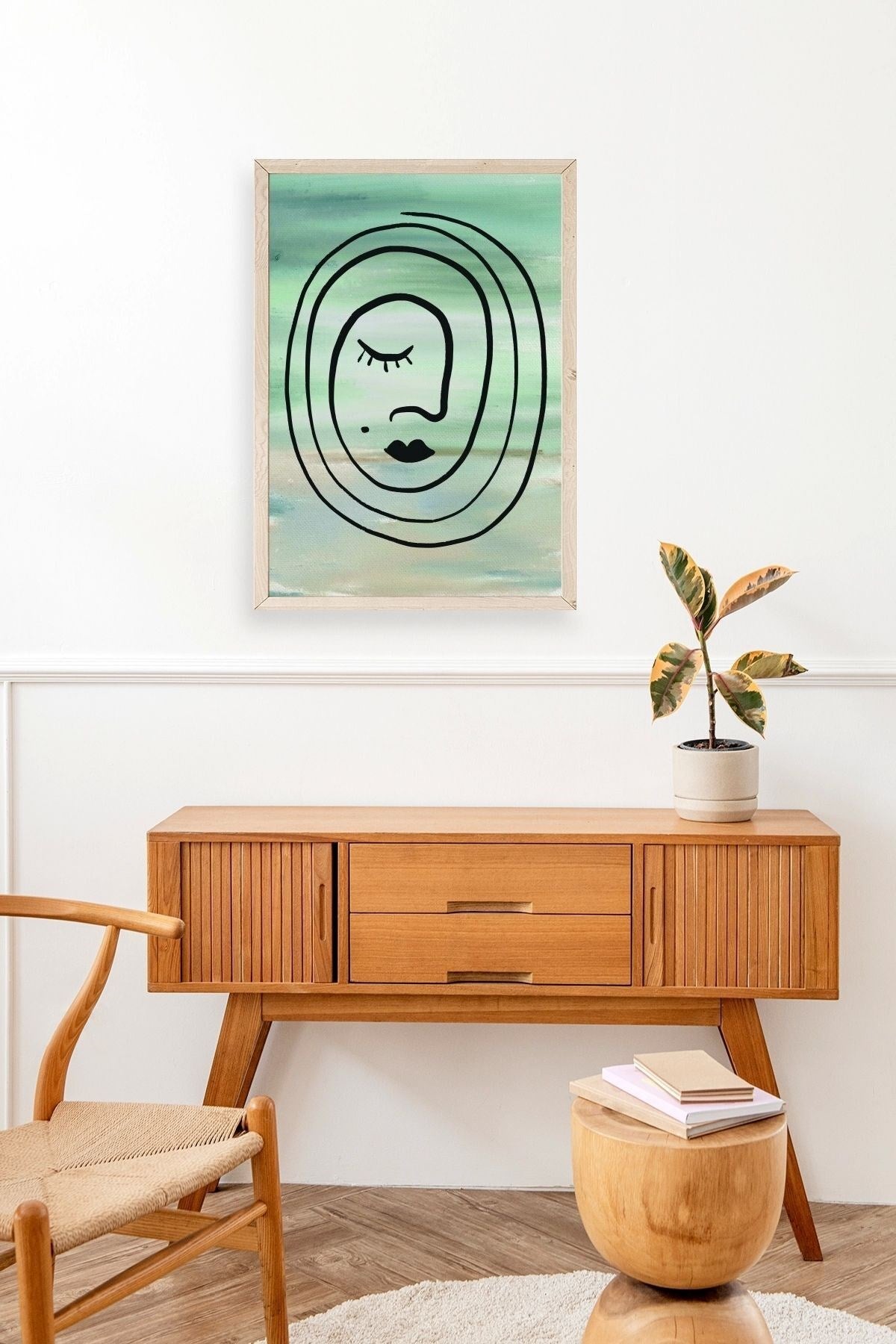 Soyut Ahşap Çerçeveli Tablo 23 x 30