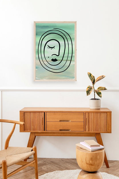 Soyut Ahşap Çerçeveli Tablo 23 x 30