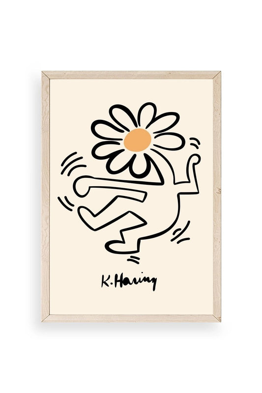 Keith Haring Ahşap Çerçeveli Tablo 30 x 42