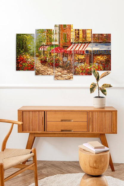 Çiçekler Manzarası 5 Parçalı Mdf Tablo 60 x 100