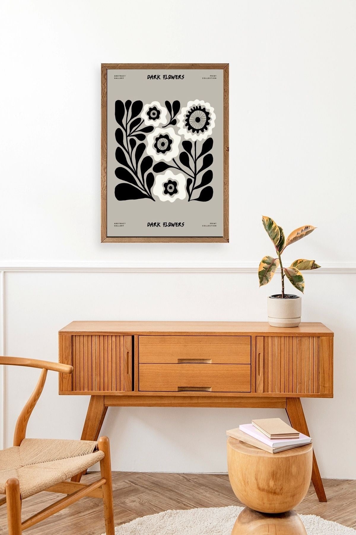 Çiçek Ahşap Çerçeveli Tablo 17 x 23