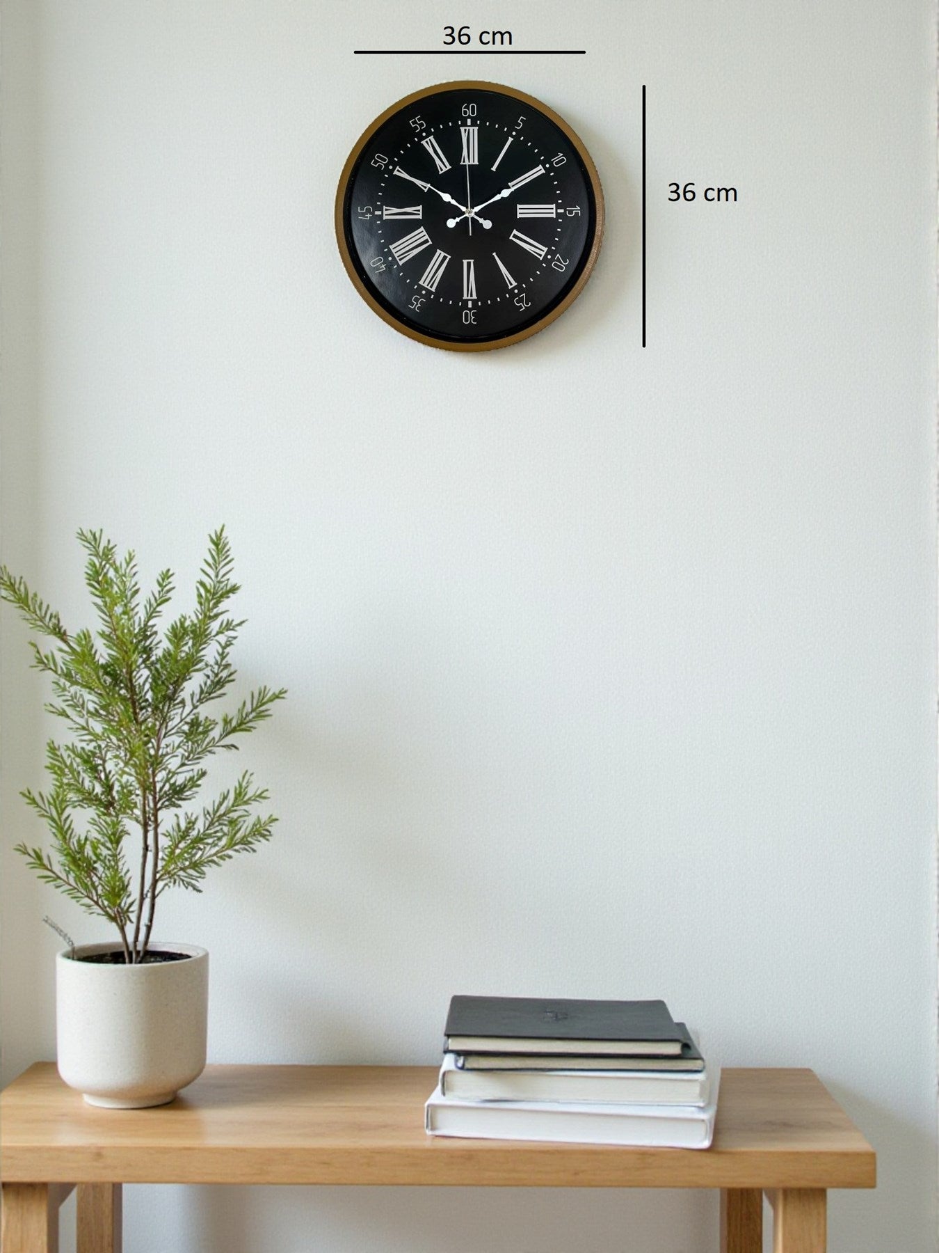 Zentime 36 Cm Kahverengi Dekoratif Duvar Saati