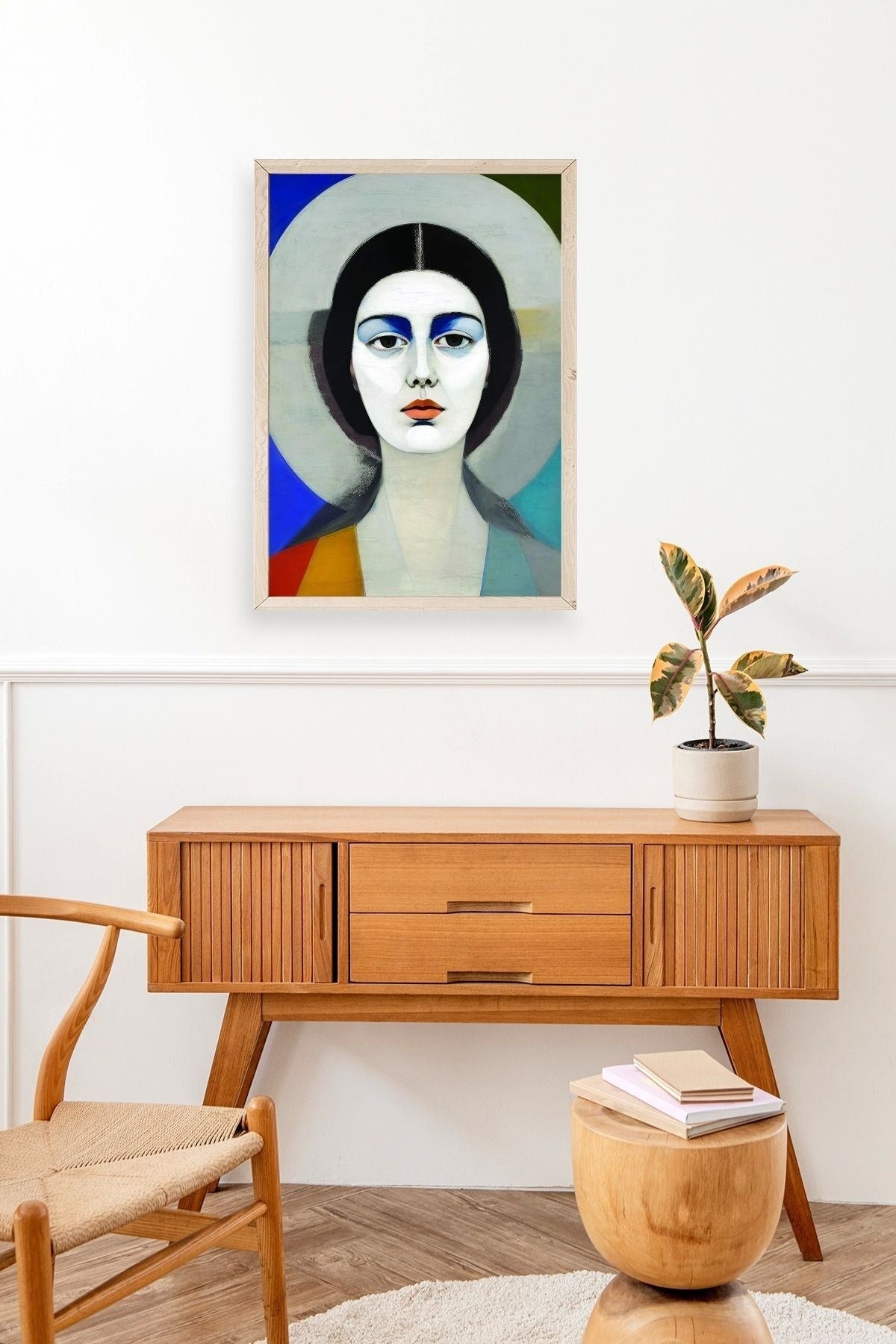 Kadın Ahşap Çerçeveli Tablo 30 x 42