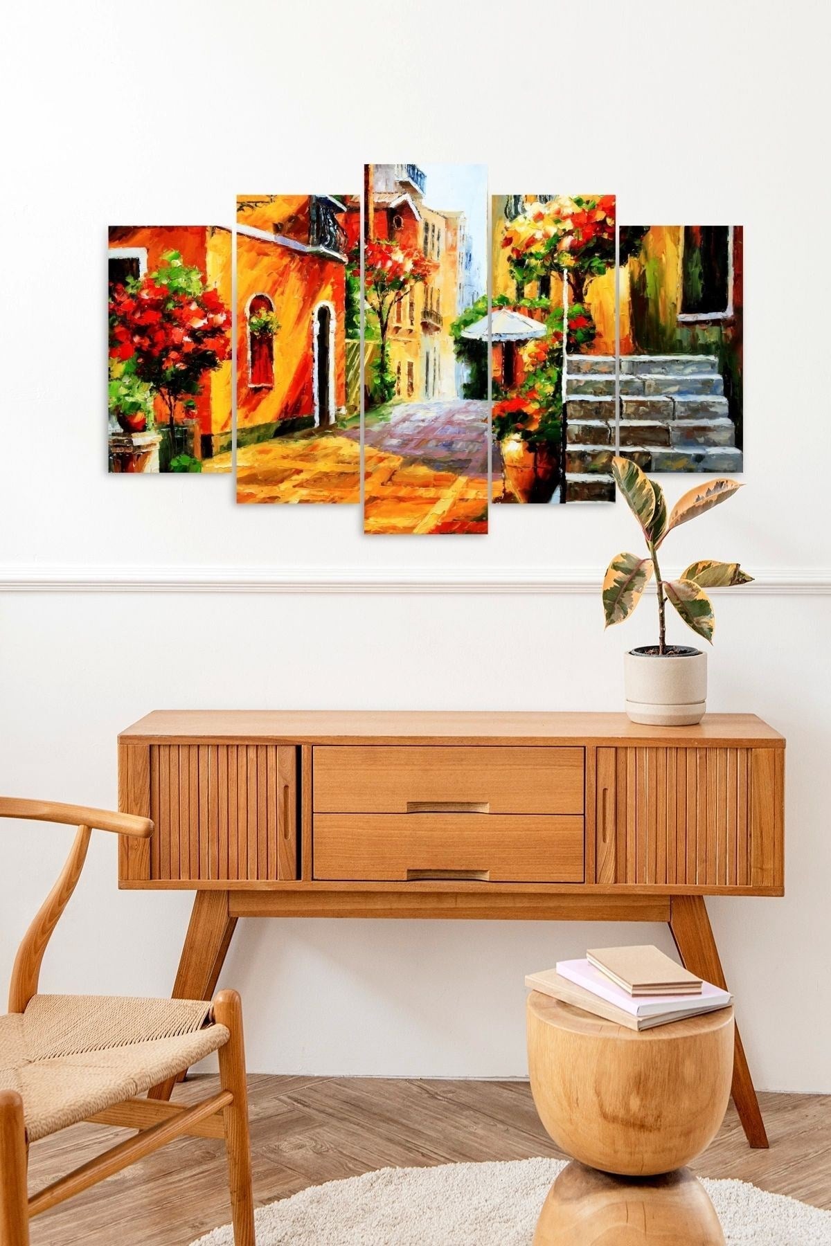 Çiçekler Bahar 5 Parçalı Mdf Tablo 60 x 100