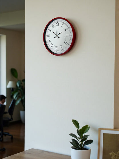 Zentime 36 Cm Kırmızı Dekoratif Duvar Saati