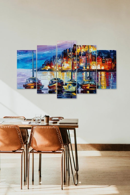 Deniz Manzarası 5 Parçalı Mdf Tablo 60 x 100