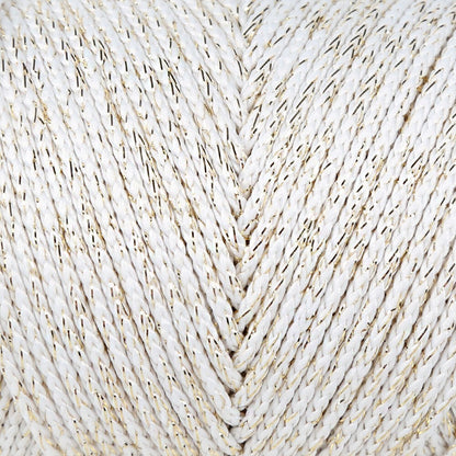 Loren Soft Star Makrome İpi Sarı Simli Krem RM103