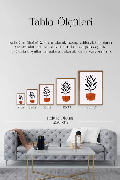 Saksı Ahşap Çerçeveli Tablo 50 x 70