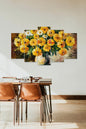 Çiçekler 5 Parçalı Mdf Tablo 60 x 100