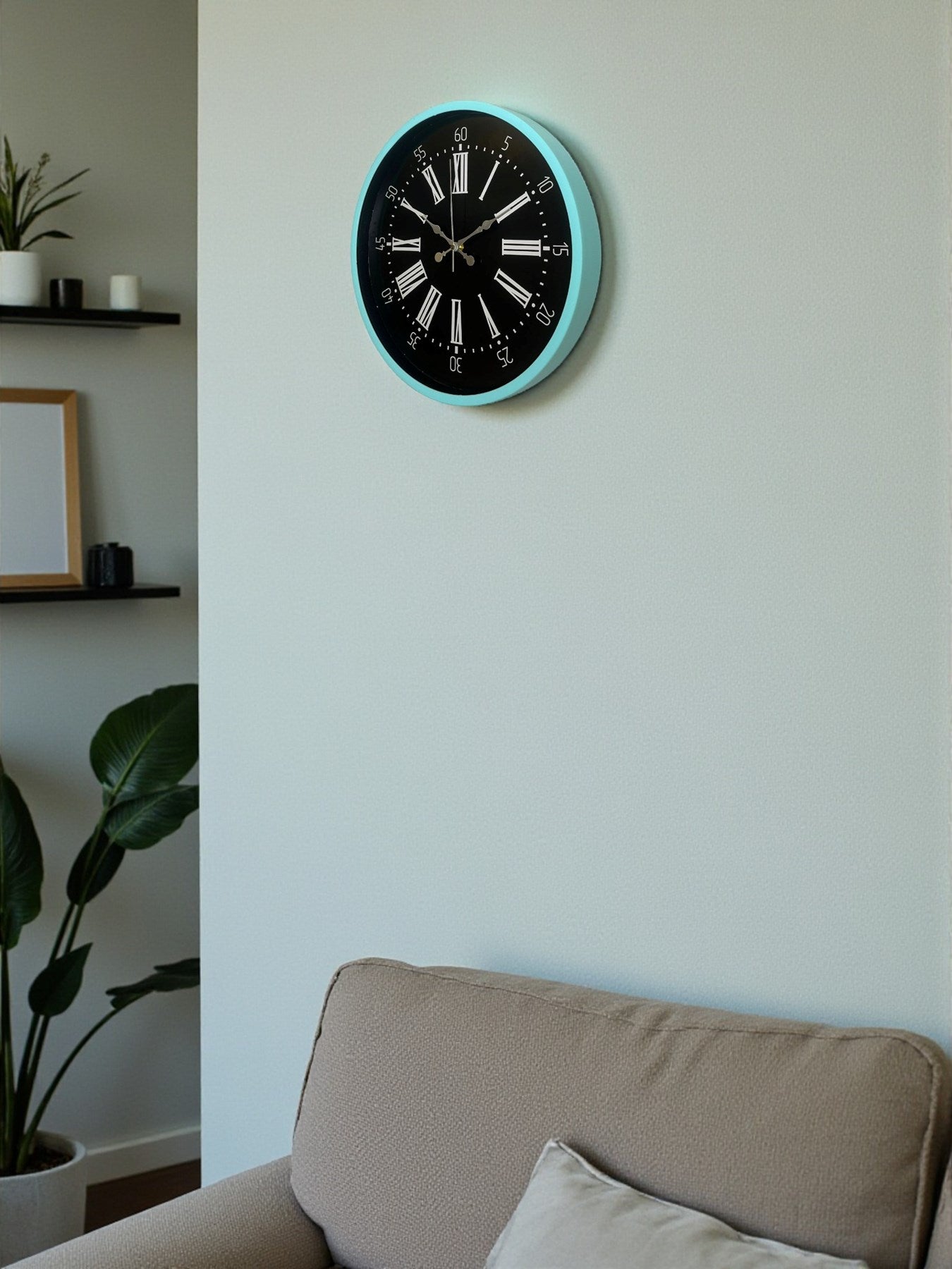 Zentime 36 Cm Turkuaz Dekoratif Duvar Saati