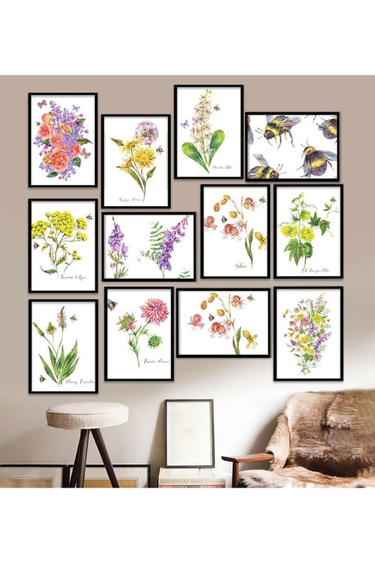 12 Parça Çerçeve Görünümlü Mdf Tablo Seti 15 x 20