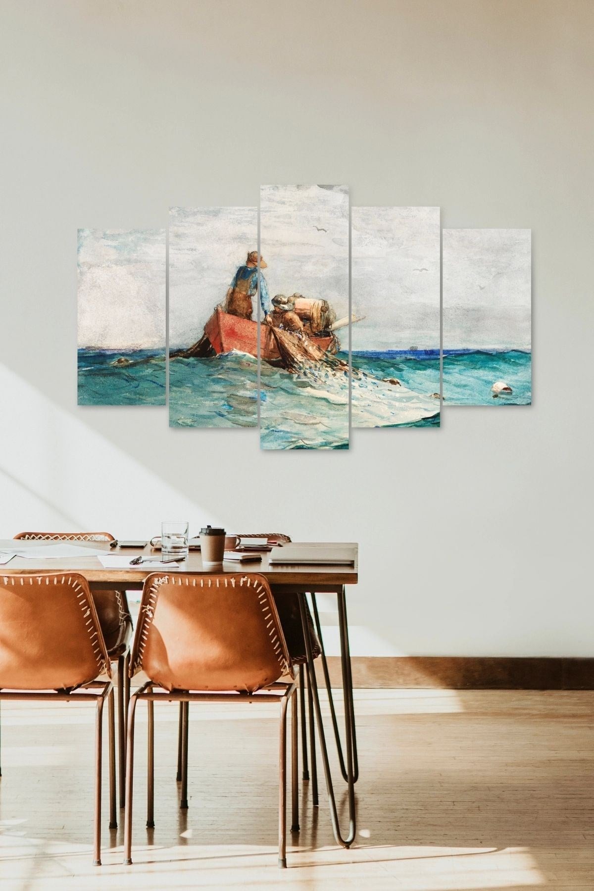 Deniz Manzarası 5 Parçalı Mdf Tablo 60 x 100