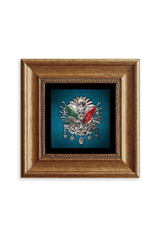 Osmanlı Tuğrası Çerçeveli Taş Tablo 20 cm