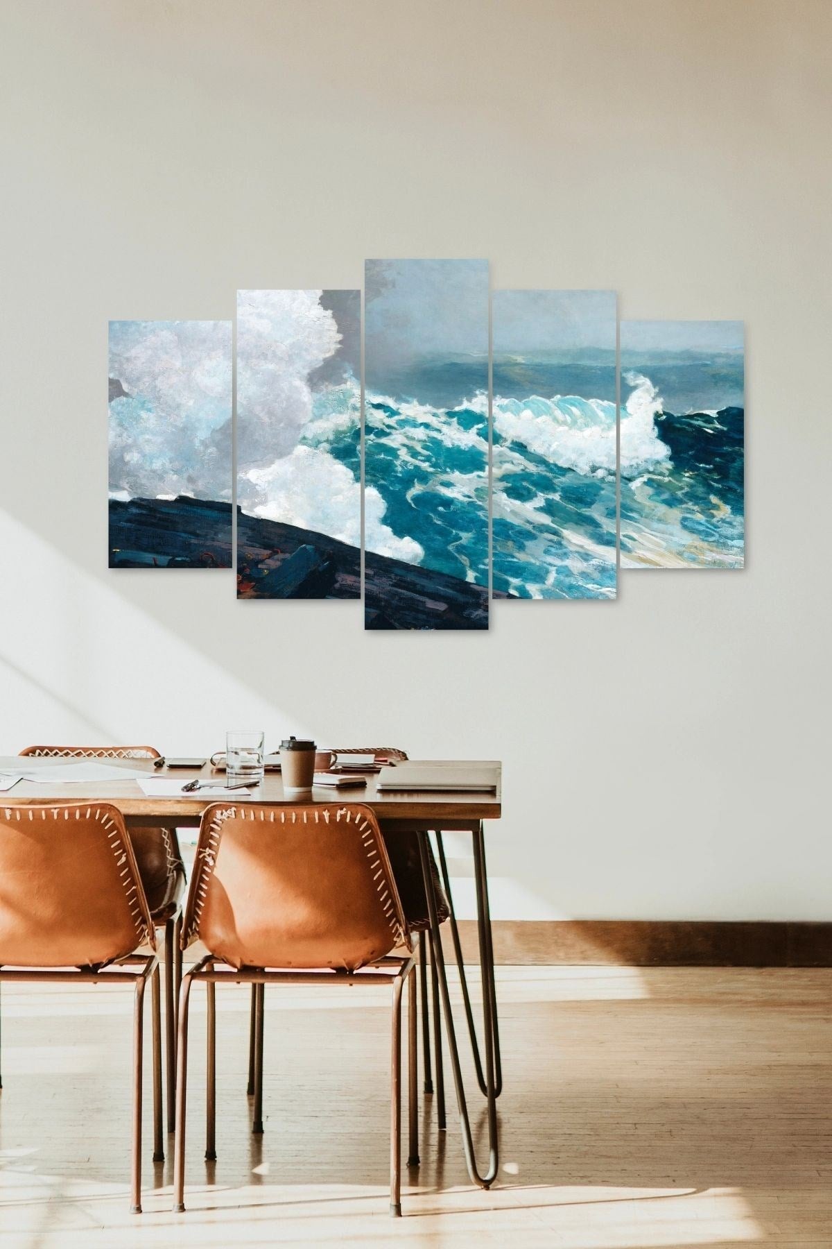 Deniz Manzarası 5 Parçalı Mdf Tablo 60 x 100