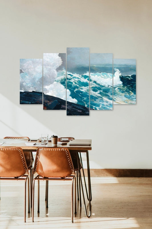 Deniz Manzarası 5 Parçalı Mdf Tablo 60 x 100