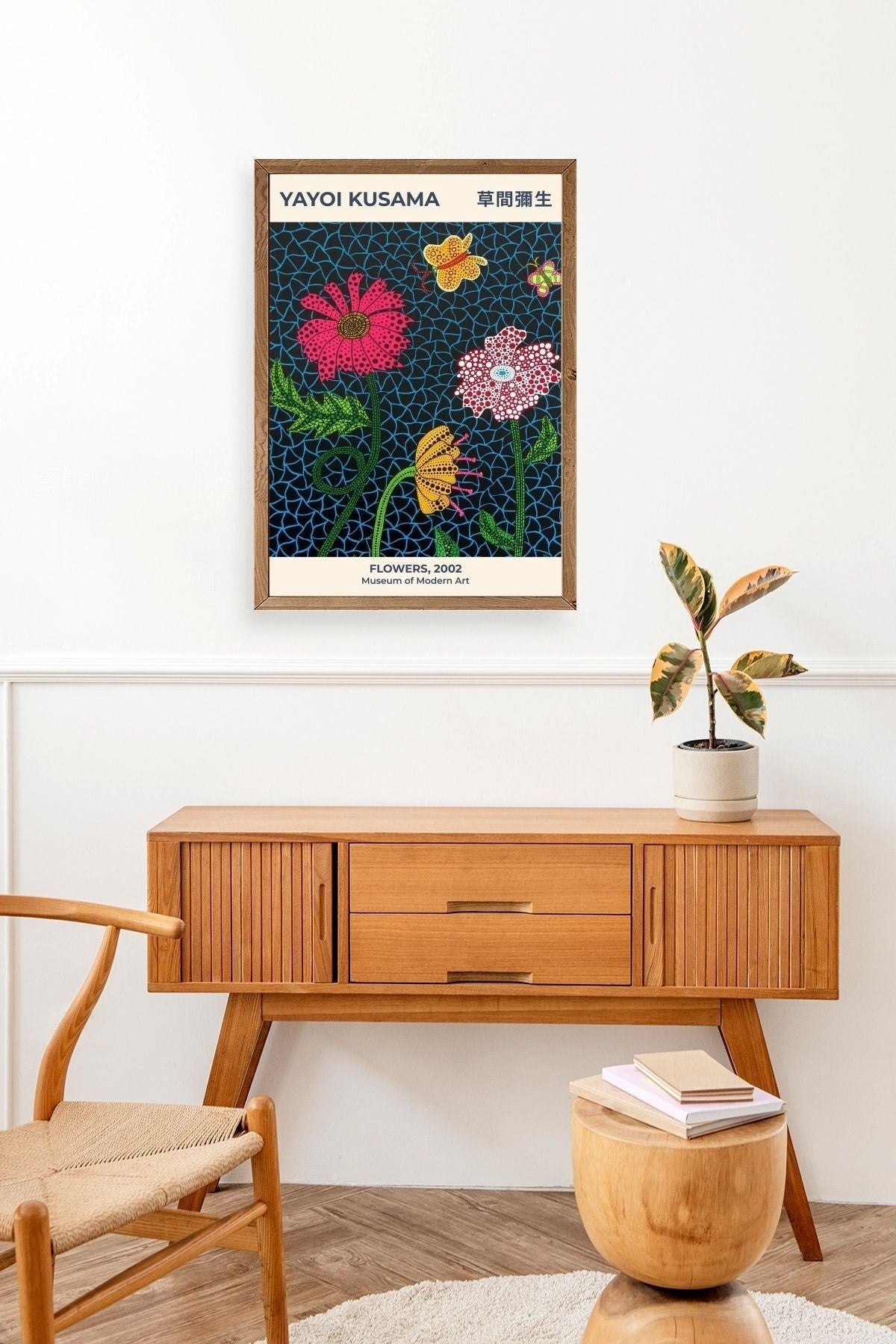 Yayoi Kusama Ahşap Çerçeveli Tablo 50 x 70