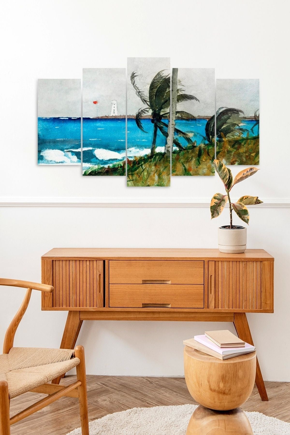 Deniz Manzarası 5 Parçalı Mdf Tablo 60 x 100