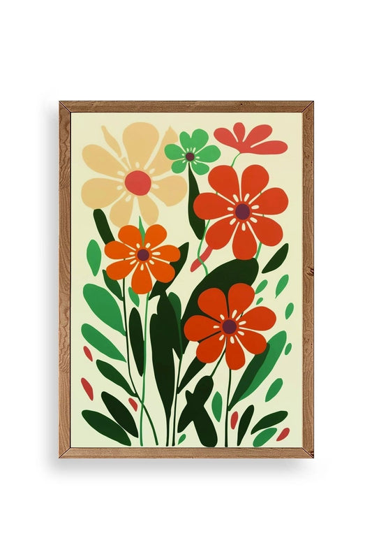 Çiçek Ahşap Çerçeveli Tablo 17 x 23