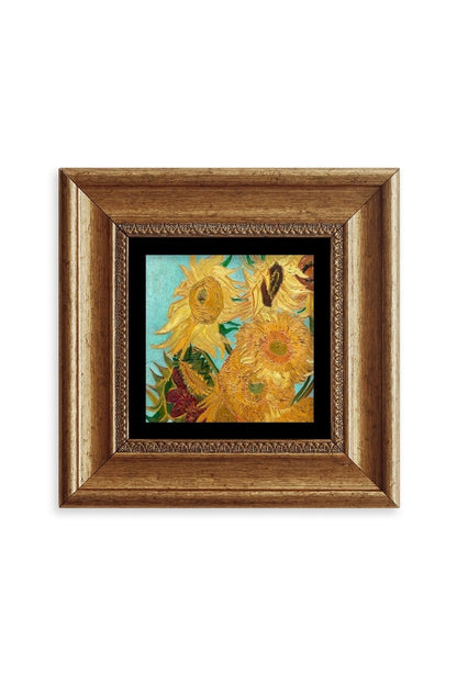 Ayçiçeği Çerçeveli Taş Tablo 20 cm