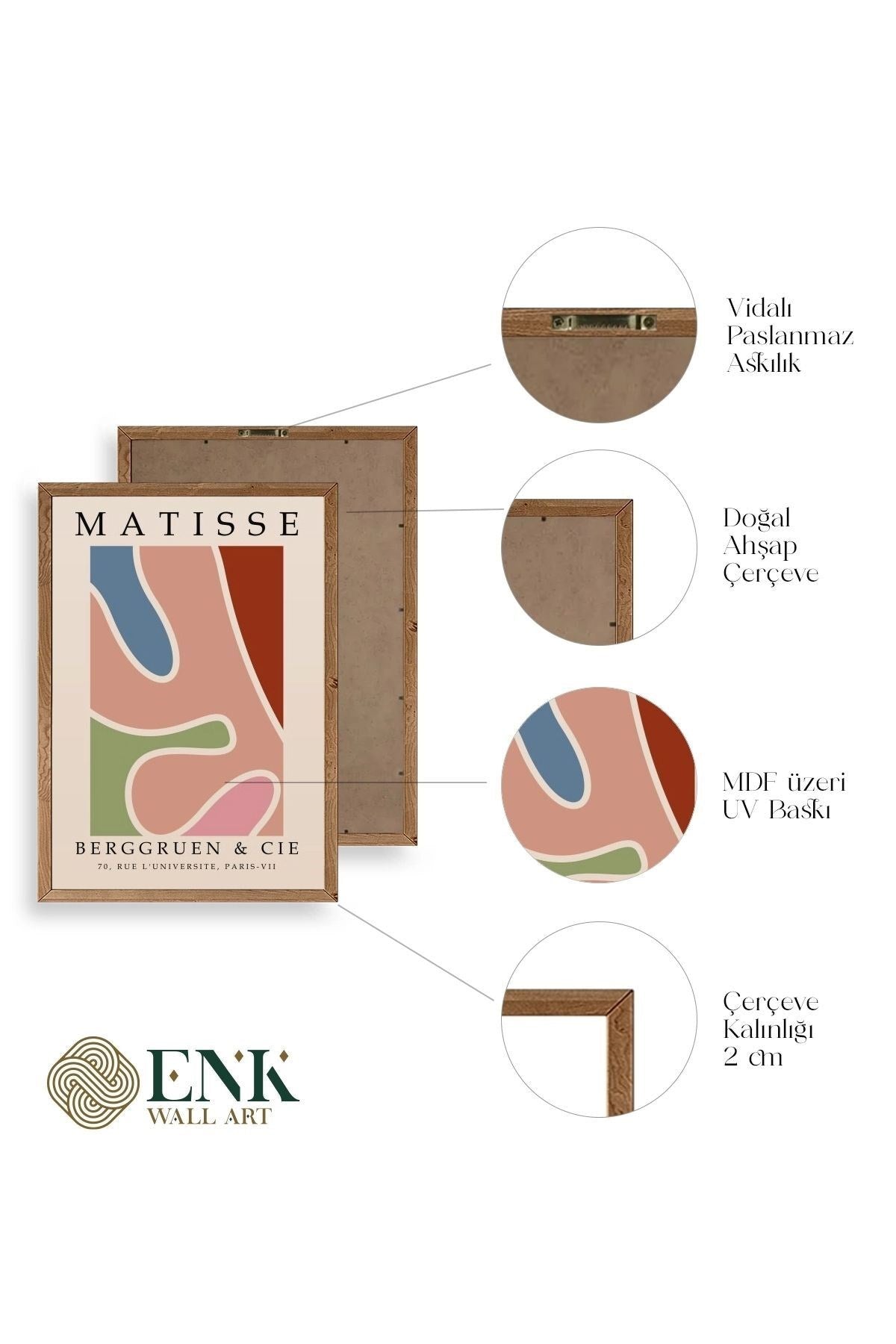 Modern Ahşap Çerçeveli Tablo 50 x 70