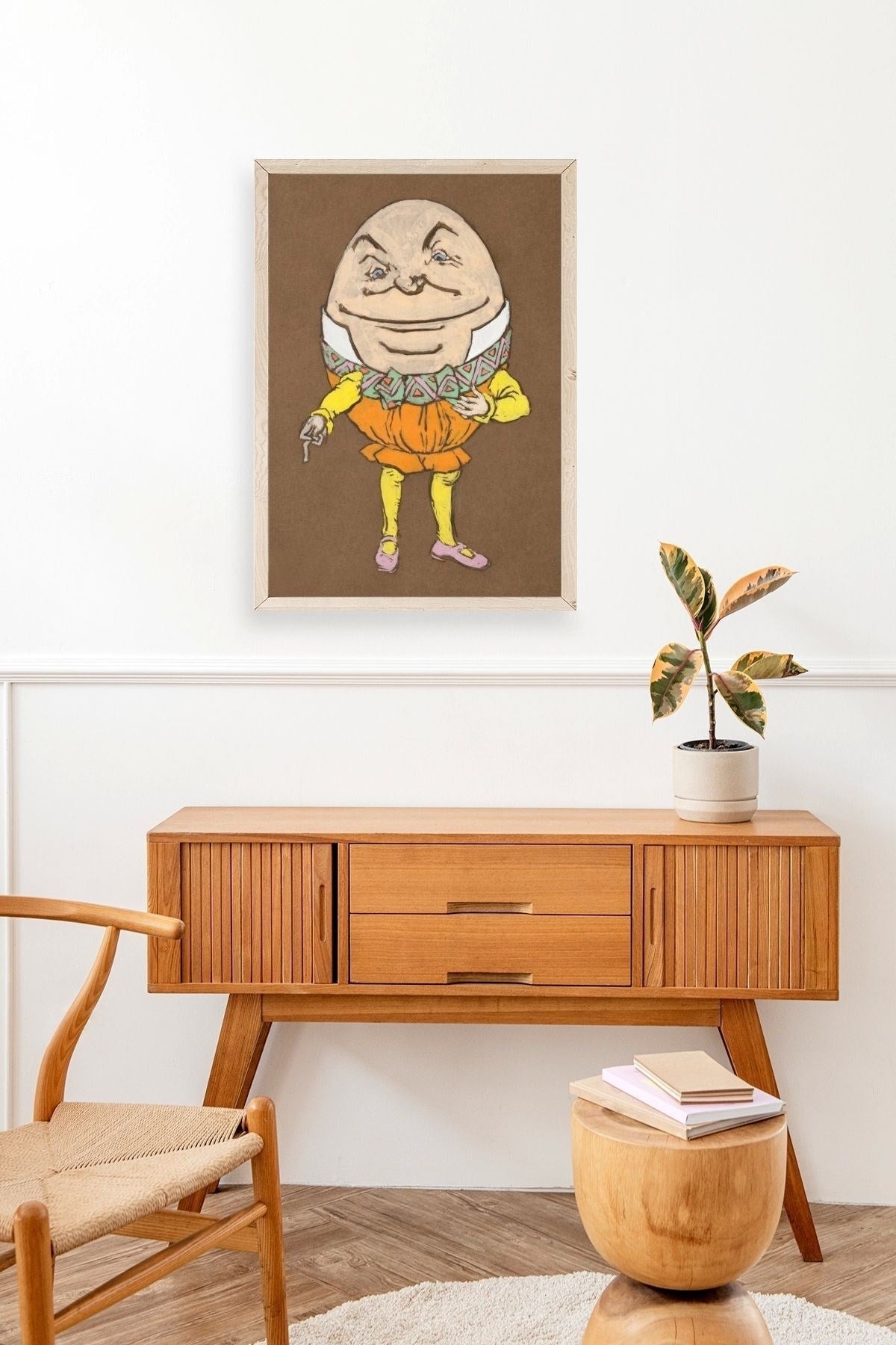 Yumurta Adam Ahşap Çerçeveli Tablo 17 x 23