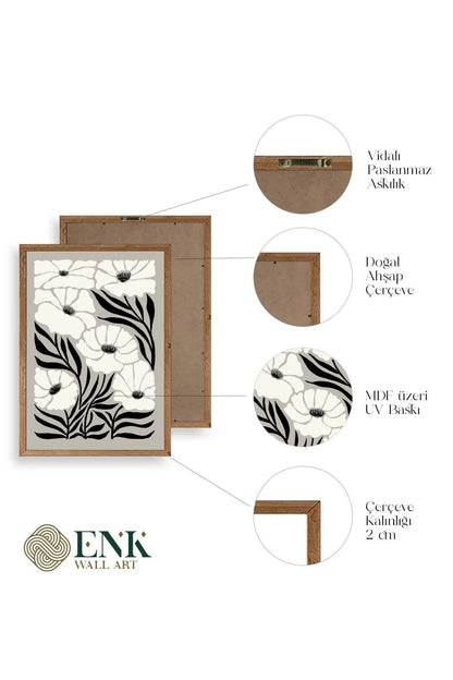 Çiçek Ahşap Çerçeveli Tablo 23 x 30