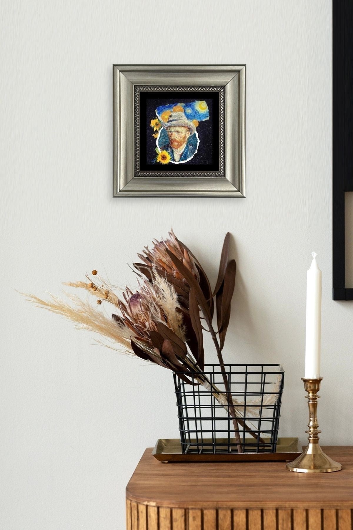 Van Gogh Çerçeveli Taş Tablo 20 cm