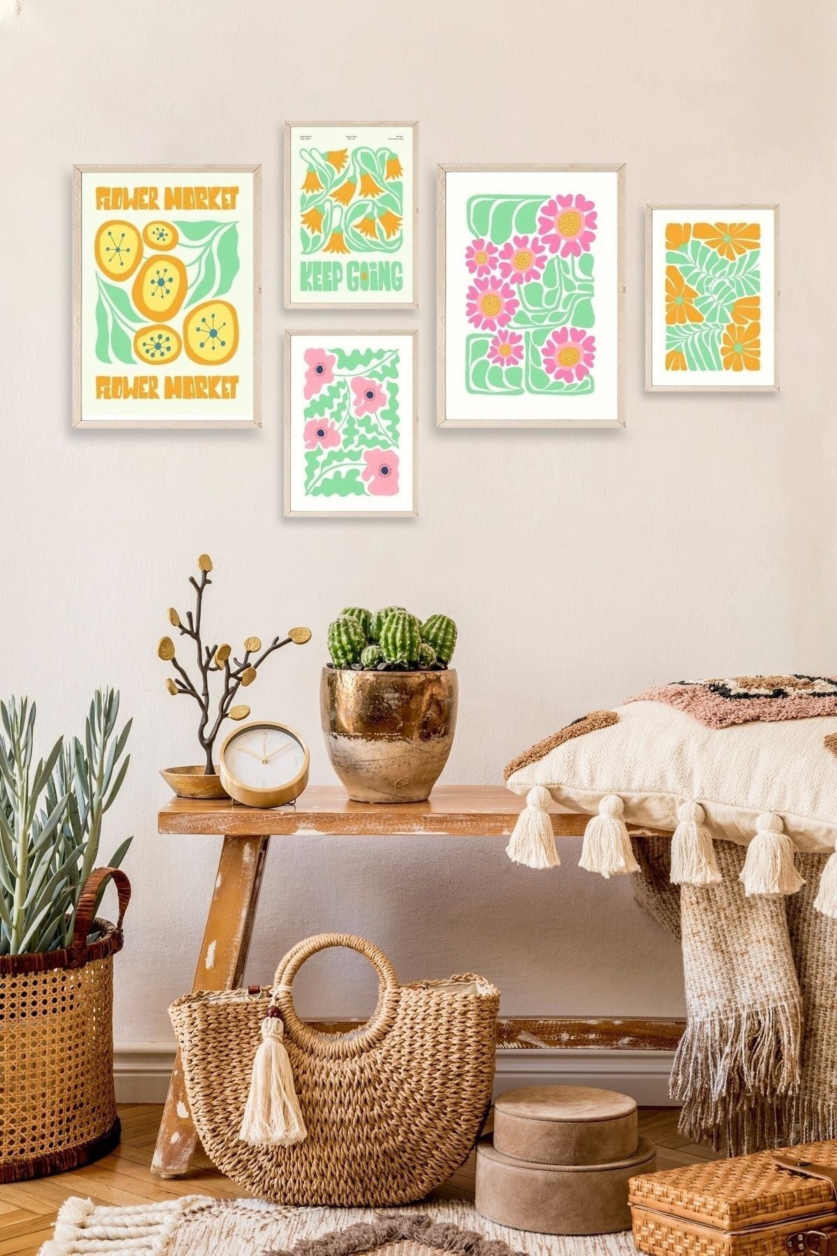 Flower Market 5'li Tablo 30 x 40