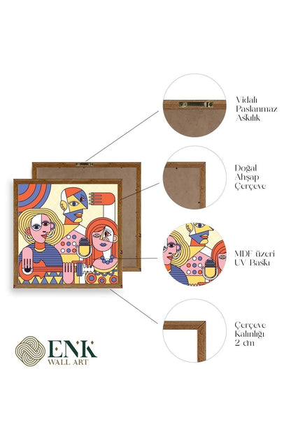 Modern Ahşap Çerçeveli Tablo 50 x 50