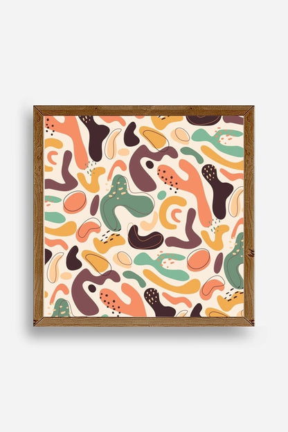 Soyut Ahşap Çerçeveli Tablo 42 x 42