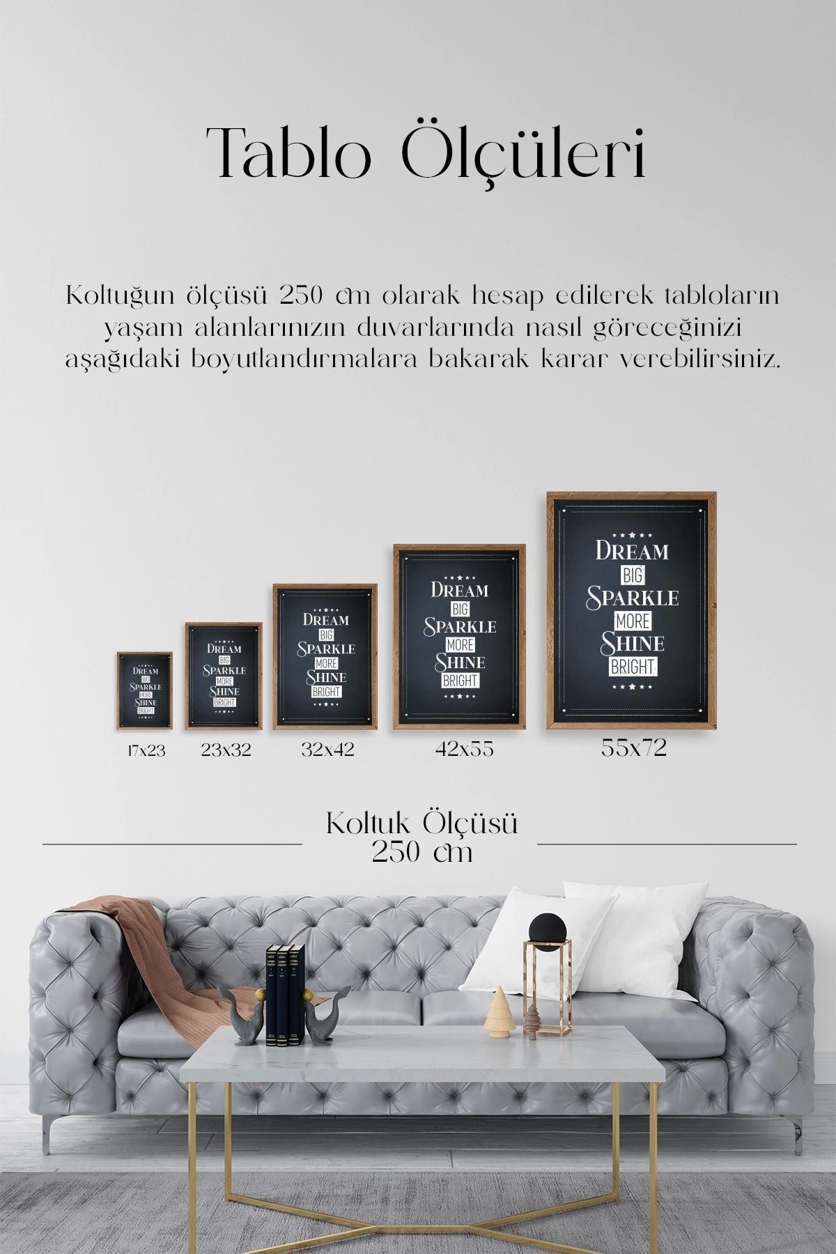 Motto Ahşap Çerçeveli Tablo 30 x 42