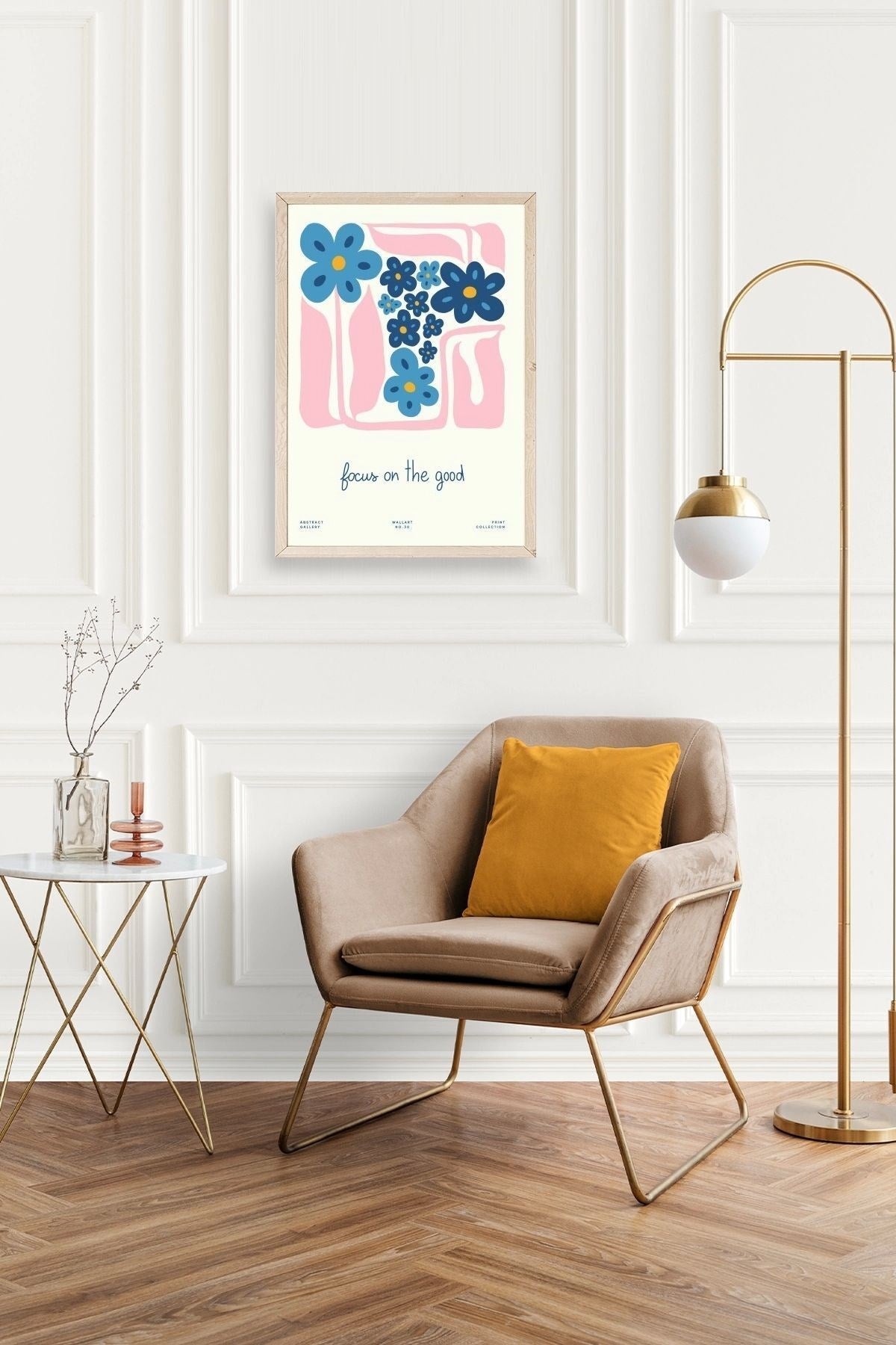 Çiçekler Ahşap Çerçeveli Tablo 17 x 23