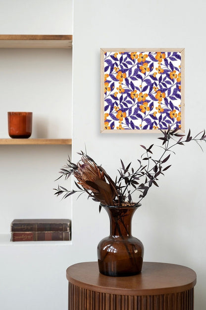 Çiçek Ahşap Çerçeveli Tablo 42 x 42