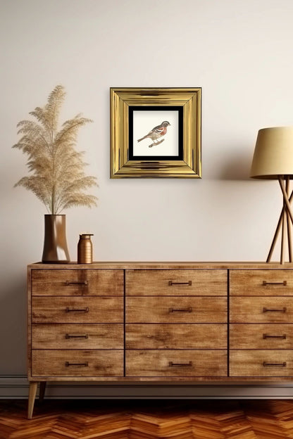 Kuş Çerçeveli Taş Tablo 20 cm