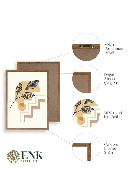 Manzara Üçlü Ahşap Çerçeveli Tablo 30 x 42