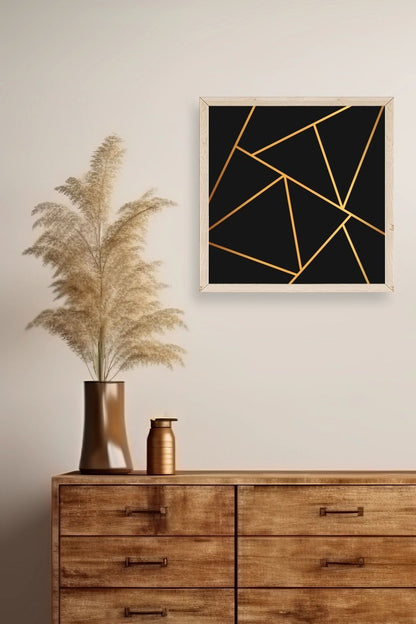 Üçgen Ahşap Çerçeveli Tablo 42 x 42