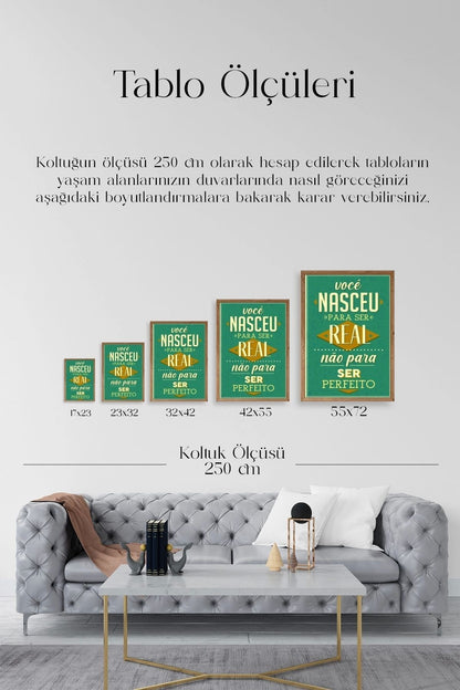 Motto Ahşap Çerçeveli Tablo 50 x 70