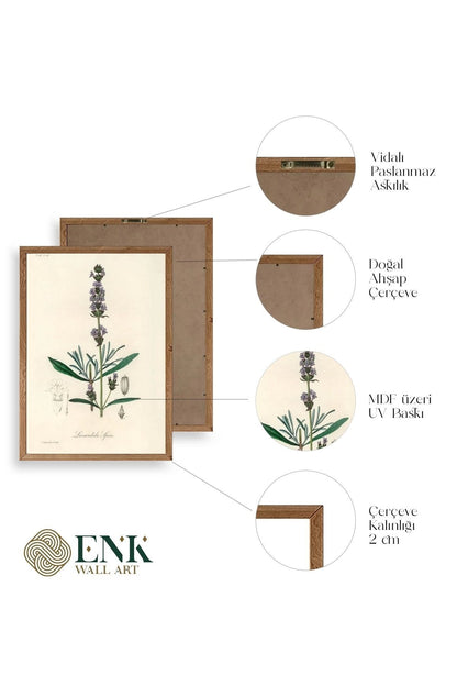 Yaprak Ahşap Çerçeveli Tablo 50 x 70