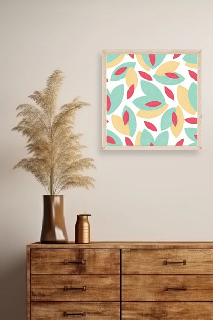 Yaprak Ahşap Çerçeveli Tablo 23 x 23