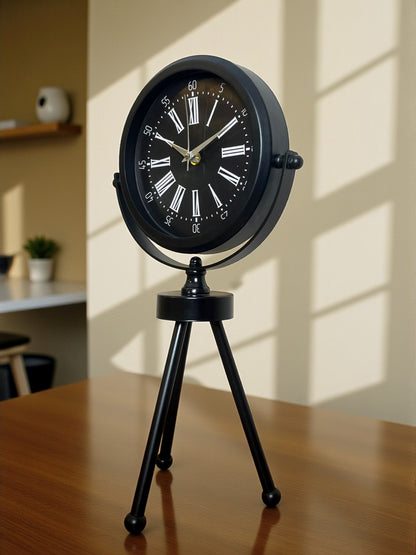 Zentime Siyah Zarif Üç Ayaklı Masa Saati