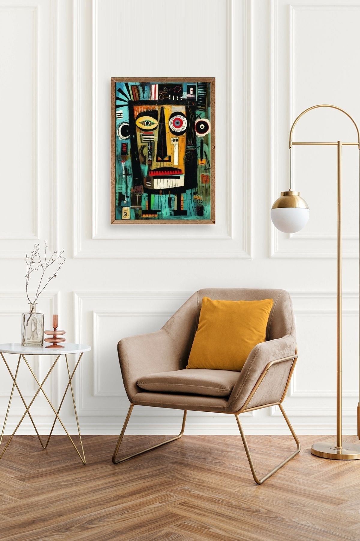 Soyut Ahşap Çerçeveli Tablo 17 x 23