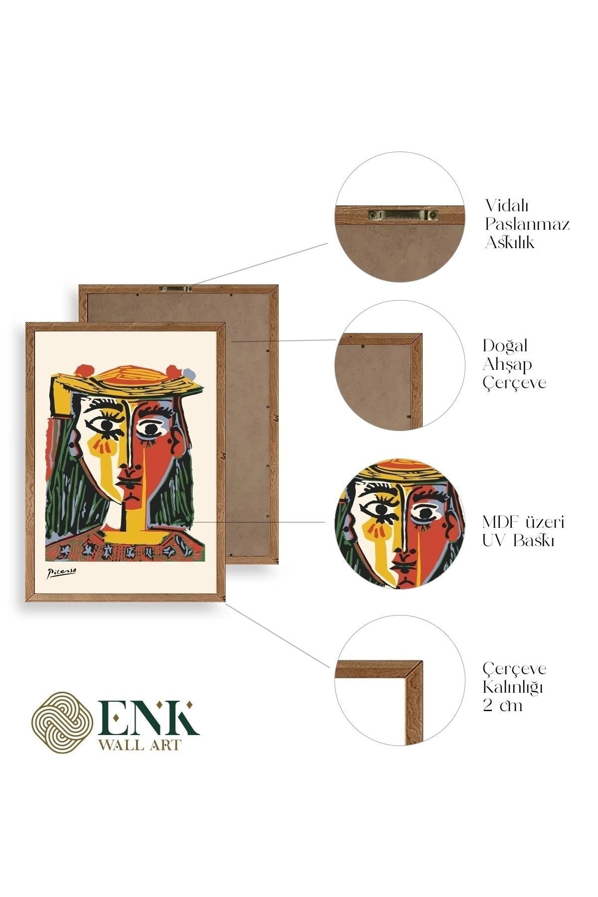 Picasso Ahşap Çerçeveli Tablo 50 x 70